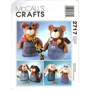 McCalls Crafts 2717 Jean Babies For Bears, Dogs and Bunnies Uncut Sewing Pattern